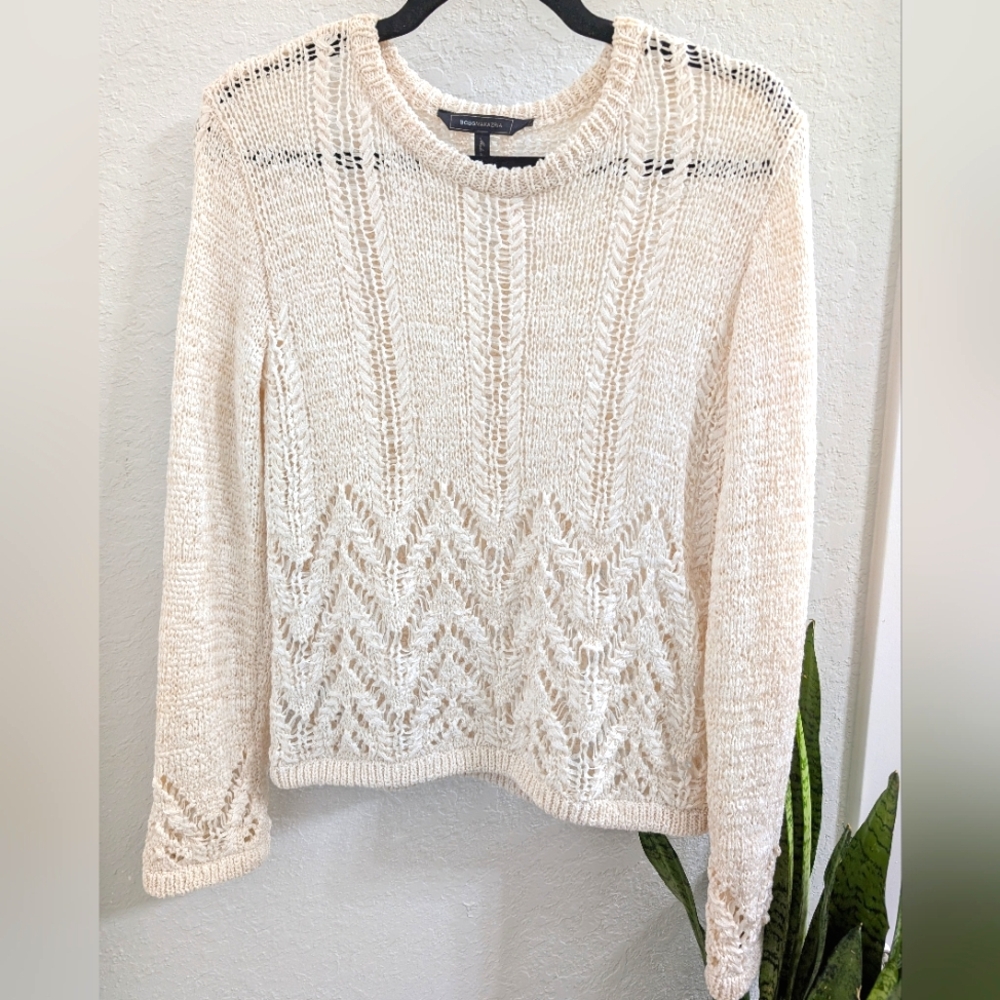 Elegant Open Knit Cream Sweater